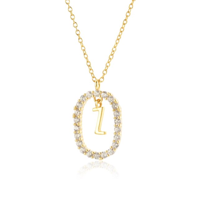 White Spring Initial Gold Necklace 