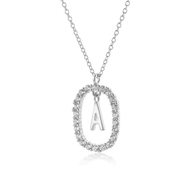 Collana in Argento con Iniziale White Spring