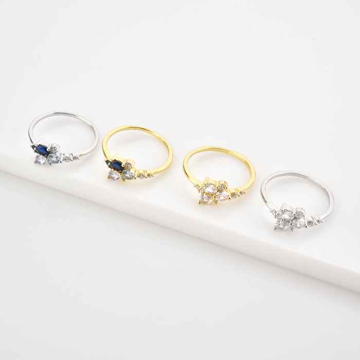 Anello Dalia White Argento