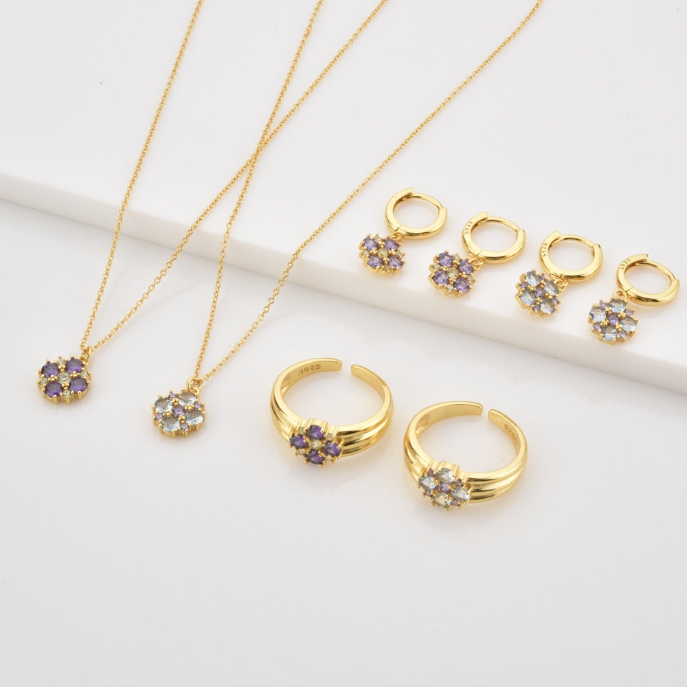 Anillo Parisa Celeste Oro