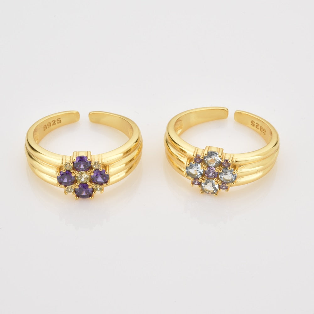 Anillo Parisa Celeste Oro