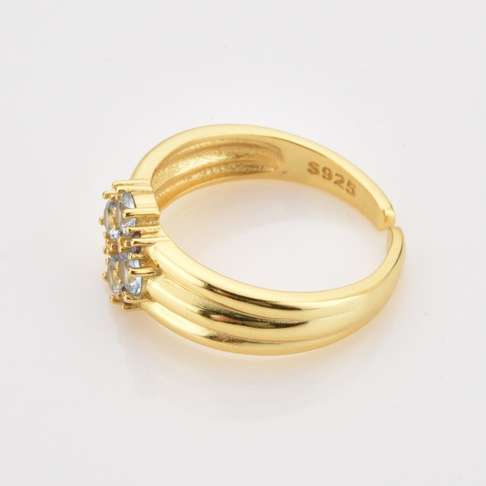 Anillo Parisa Celeste Oro
