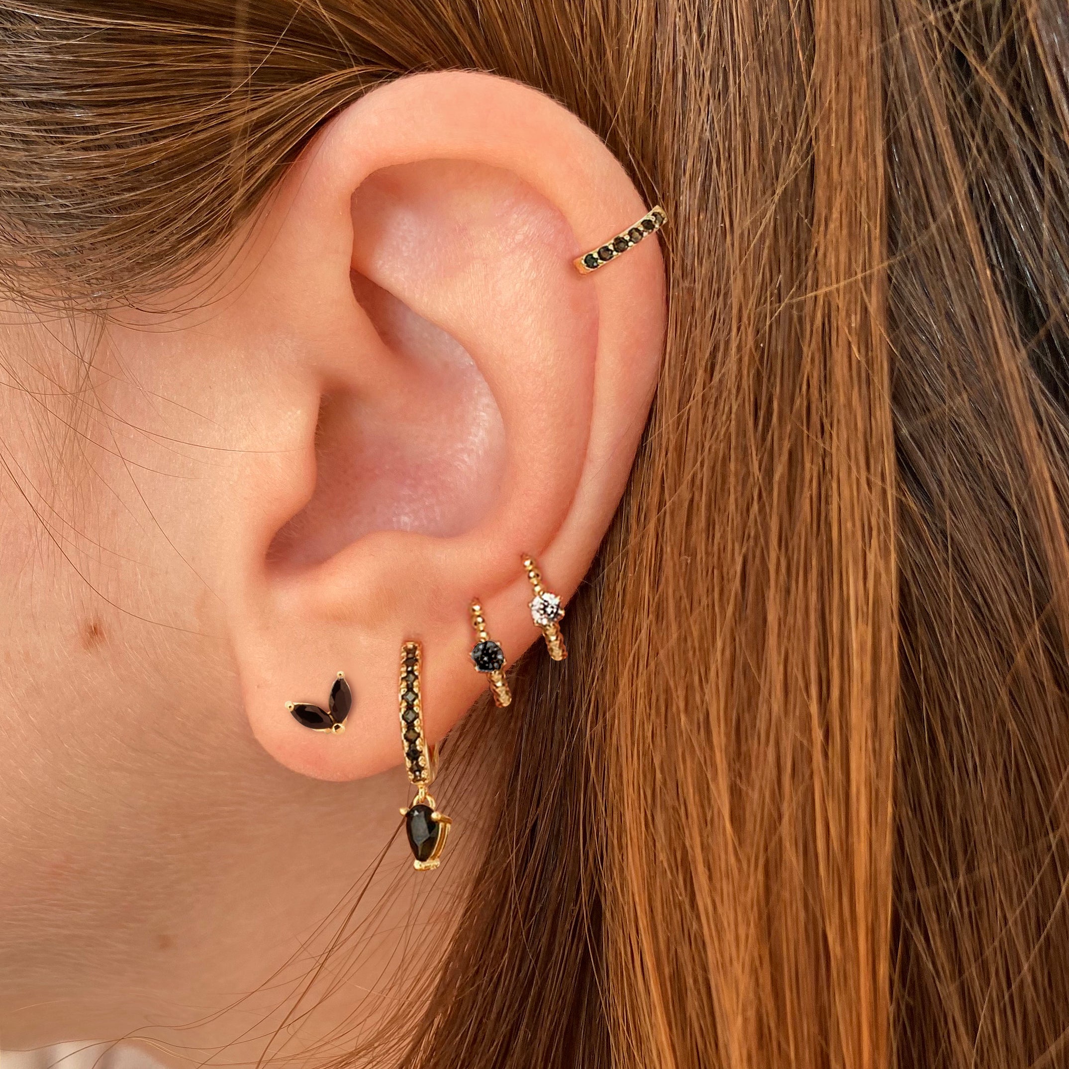 Aros Lis Black Oro